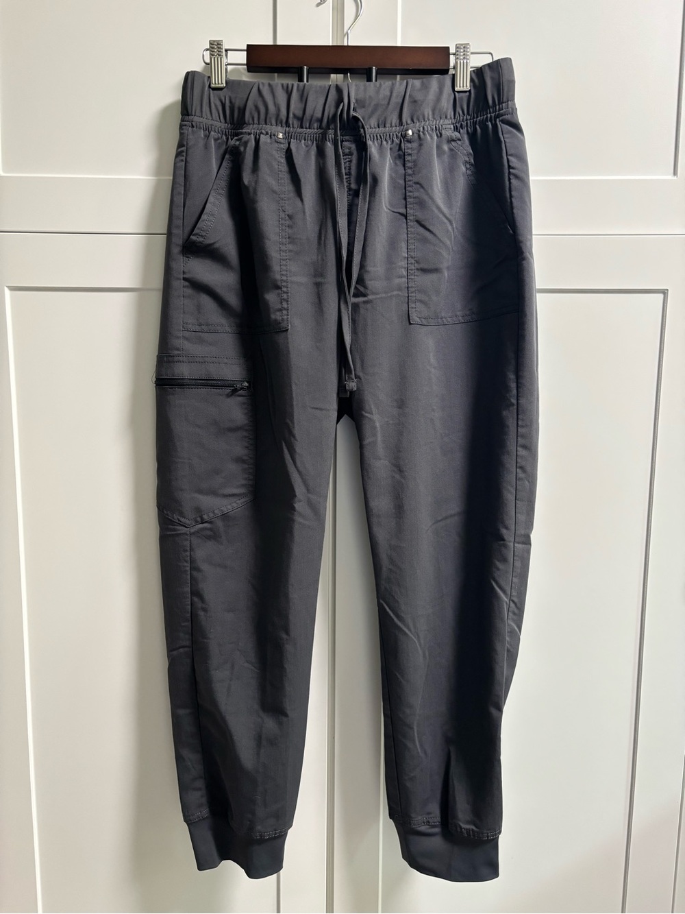 Scrubstar Ultimate Stretch Pewter Grey Scrub Set - V-Neck Top and Cargo Joggers